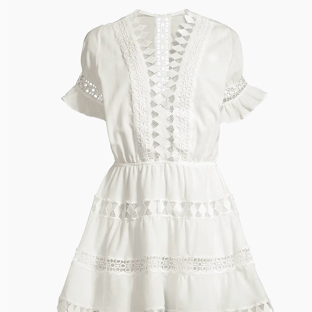 Peixoto Ora White Embroidered Mini Dress- Small - Picture 2 of 9